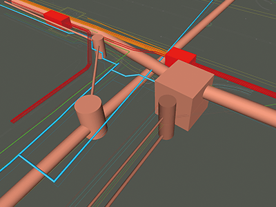 VACS制作のCIM　下水道（埋設管）イメージ画像